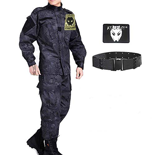 ATAIRSOFT Kampf Uniform Männer Taktische Armee Militär BDU Jacke Hemd & Hosen Anzug für Airsoft Paintball Jagdkriegsspiel (TYP,M) von ATAIRSOFT
