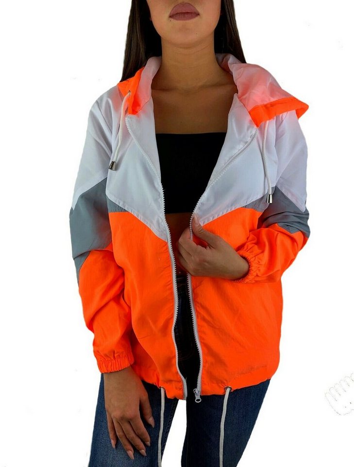 Worldclassca Windbreaker Worldclassca Damen Windbreaker Festival Jacke 90s Blouson Regen Kapuzenjacke Bomberjacke Sport Hoodie Übergangsjacke mit Reißverschluss Wasserabweisend XS-XL von Worldclassca