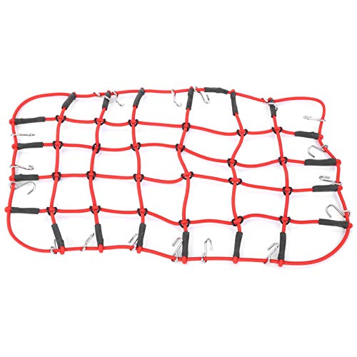 Wosune Gepäckdachträger-Netz, professionelles RC-Crawler-Zubehör, hohe Zuverlässigkeit Stabile Leistung für 1/8 1/10 RC-Crawler-Spielzeugauto RC-Car-Modell-Gepäcknetz(red) von Wosune