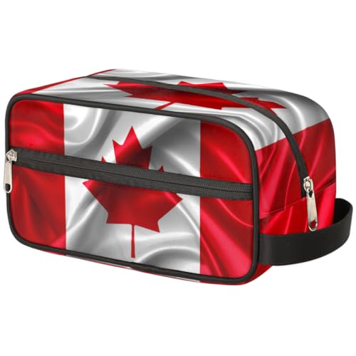 Reise-Make-up-Tasche mit kanadischer Flagge, für Damen, Herren, Kinder, Mädchen, Jungen, Kanada-Flagge, Kulturbeutel, Kosmetik, Toilettenartikel, Organizer, Duschtasche, farbe, Einheitsgröße, von WowPrint