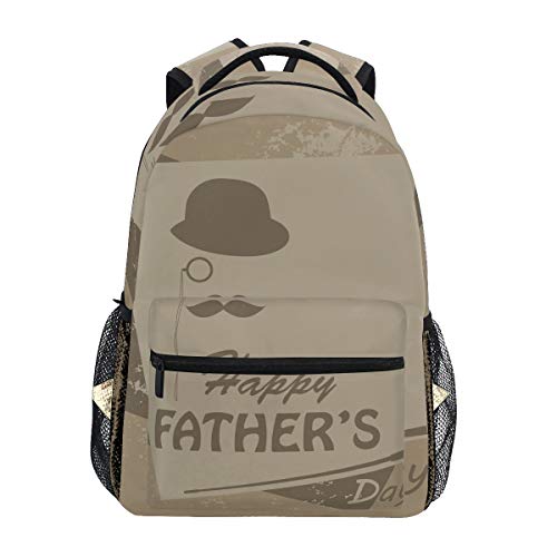 WowPrint Happy Vatertag Motiv Rucksack Büchertasche Schulrucksäcke Rucksack Wandern Daypack für Mädchen Kinder Jungen Damen Herren Unisex von WowPrint