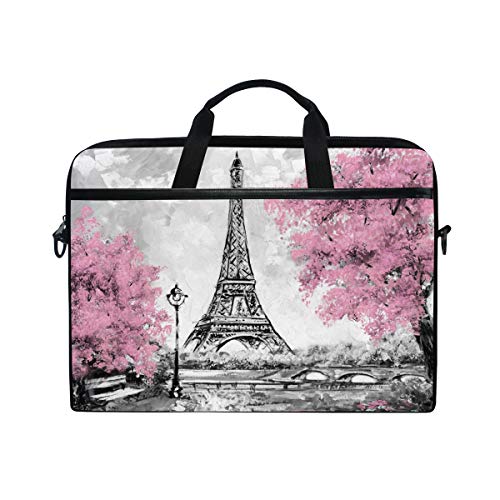 WowPrint Laptop-Schutzhülle, Retro, handgezeichneter Pariser Eiffelturm, Laptop-Hülle mit Tragegriff, tragbare Notebook-Tasche für 13 13,3 14 15 Zoll von WowPrint