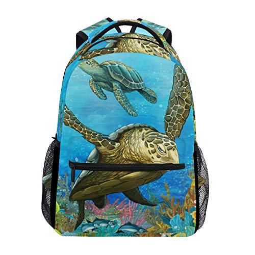 Wowprint Rucksack mit Schildkröten-Motiv, für Schule, Rucksack, Wandern, Reisen, Tagesrucksack, Freizeittaschen von WowPrint