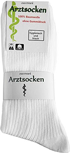 normani 20 Paar Herren Socken aus Reiner Baumwolle - klimaregulierend und atmungsaktiv Farbe Weiß Größe 43-46 von normani