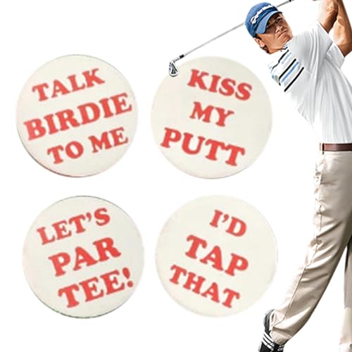 Wpsagek Lustige Golfmarker, lustige Golfballmarker,4 Stück humorvolle Golfballmarker | Golfball-Marker-Clip, Humor für Erwachsene, Golf-Zubehör mit lustigem Wortspiel für Männer, Frauen, Golfer von Wpsagek