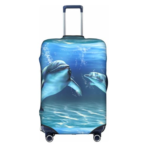 Kofferabdeckung, elastisch, passend für 45,7 - 76,2 cm große Gepäck, Delfine im Meer, Delfine im Meer, XL von Wratle