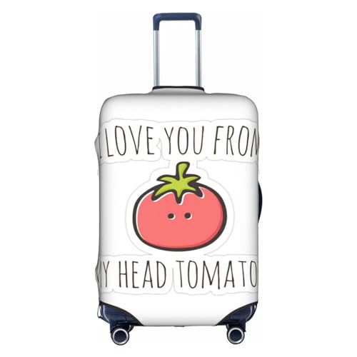 Kofferabdeckung, elastisch, passend für 45,7 - 76,2 cm große Gepäck-Hirsche mit Baumgeweih, I Love You from My Head Tomatoes, M von Wratle