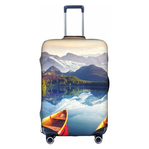 Kofferüberzug, elastisch, passend für 45,7 - 76,2 cm Gepäck, Sommer in Blüte, Bergbootsee, XL von Wratle