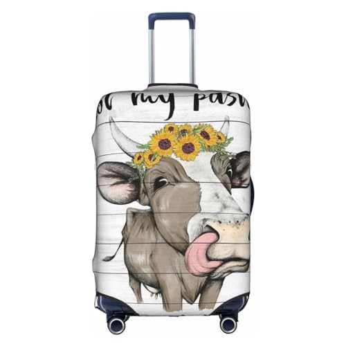 Wratle Kofferabdeckung, elastisch, passend für 45,7 - 76,2 cm Gepäck, Unkraut mit Sonnenblume, Kuh-Sonnenblumenhaus, XL von Wratle