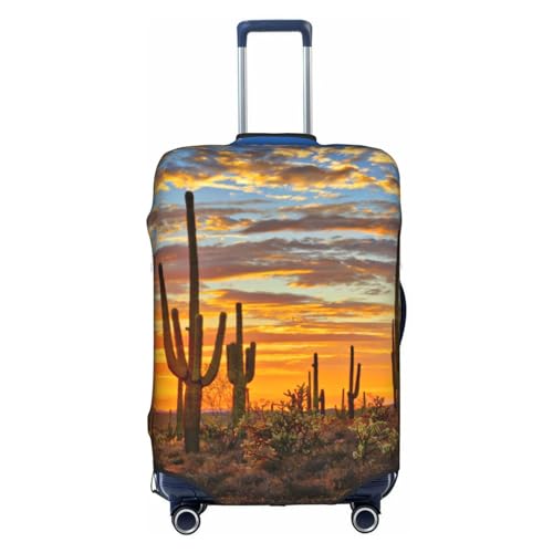 Wratle Kofferabdeckung, elastisch, passend für 45,7 - 76,2 cm Gepäck, Unkraut mit Sonnenblume, Sonnenuntergang Kaktus in der Wüste, XL von Wratle