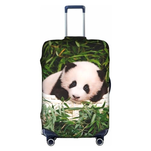 Wratle Kofferabdeckung, elastisch, passend für 45,7 - 76,2 cm Gepäck, schöner grüner Rasen, Niedlicher großer Panda, L von Wratle