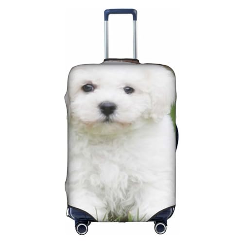 Wratle Kofferabdeckung, elastisch, passend für 45,7 - 76,2 cm große Gepäck, Bichon Frisé-Hund, Bichon Frisé Hund, S von Wratle