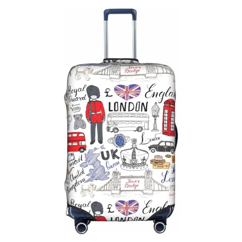 Wratle Kofferabdeckung, elastisch, passend für 45,7 - 76,2 cm große Gepäckstücke, Eisbär, I Love London, XL von Wratle