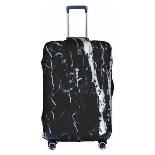 Wratle Kofferabdeckung, elastisch, passend für 45,7 - 76,2 cm große Gepäckstücke, frischer Pfau, Schwarz-Weißer Marmor, M von Wratle