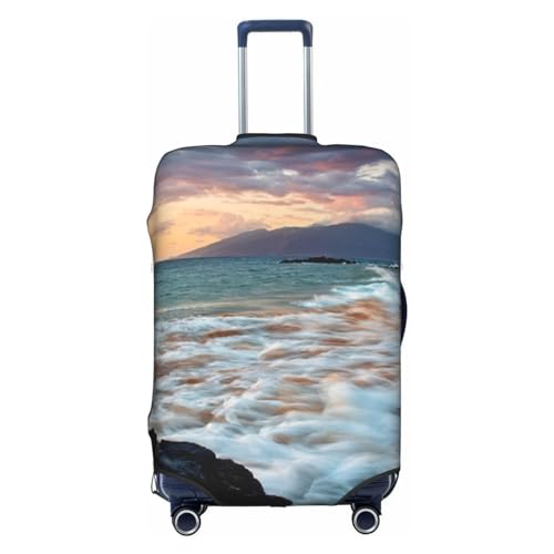 Wratle Kofferabdeckung, elastisch, passend für 45,7 - 76,2 cm große Gepäckstücke, japanisches Sushi, Schwarz, Beach Maui Hawaii Sonnenuntergang Wolken, XL von Wratle