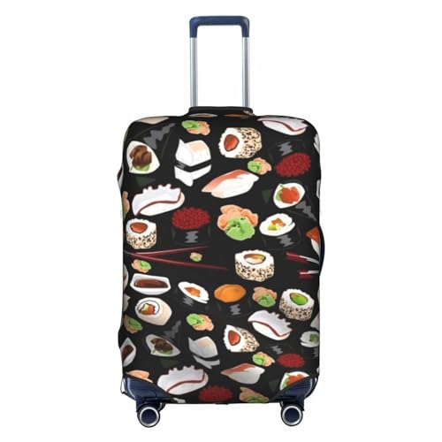 Wratle Kofferabdeckung, elastisch, passend für 45,7 - 76,2 cm große Gepäckstücke, japanisches Sushi, Schwarz, Japanisches Sushi schwarz, S von Wratle