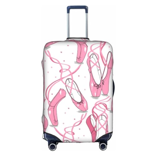 Wratle Kofferüberzug, elastisch, passend für 45,7 - 76,2 cm große Gepäckstücke, violett, Pudel, gepunktet, Rosa Ballettschuhe, XL von Wratle
