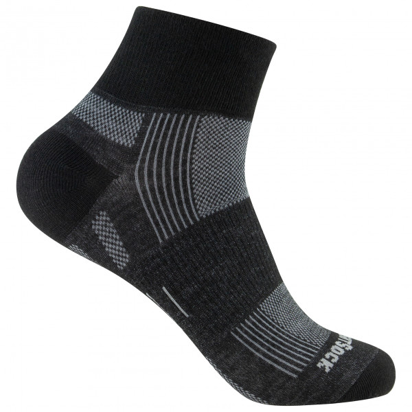 Wrightsock - Eco Explore Quarter - Wandersocken Gr S schwarz von Wrightsock