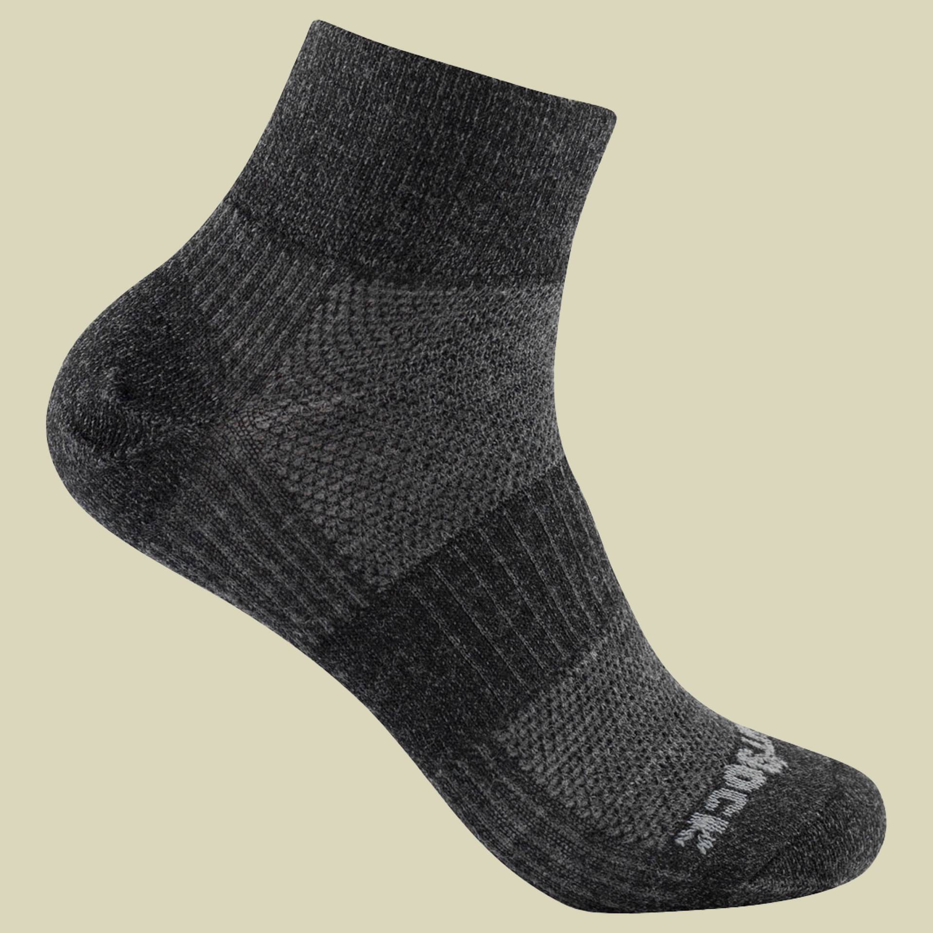 Merino Coolmesh II Quarter Größe 34-37 (S) Farbe grey black matt von Wrightsock