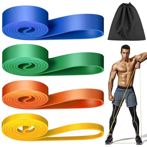 Fitnessbänder,Widerstandsbänder Set Mit 4 Verschiedene Ebenen, Resistance Bands, Gummiband Sport, Gymnastikband, Trainingsbänder, Resistance Bands Set für Fitness/Yoga/Krafttraining für Männer Frauen von WuGU