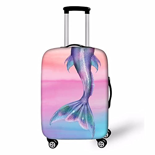 WunM Studio CE Custom Fashion Elastic Travel Luggage Cover-Fantasy Meerjungfrau Reisegepäck Schutzhüllen Für Mädchen Bagages Roulettes Schöne Koffer Cover Travel Accessorie,Mermaid Tail,M von WunM Studio CE