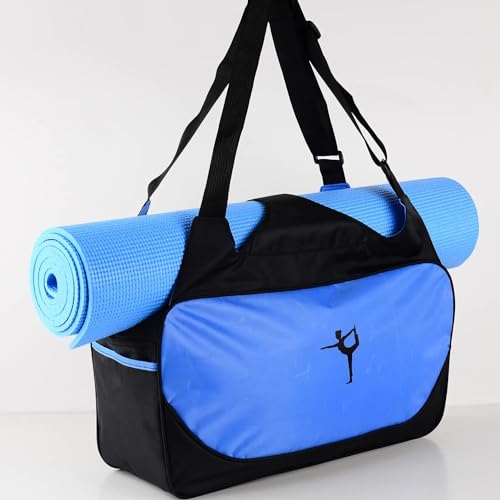 Wusdayer Yoga-Tasche, große Kapazität, kleine Yogamatte, Tasche für Damen, mit verstellbaren Riemen, für Fitnessstudio, Sport, 48 x 24 x 16 cm, Himmelblau von Wusdayer