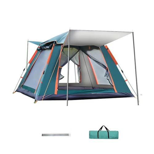 WxMTykx Campingzelt Automatisch Sofort Aufklappbar Outdoor-Kuppelzelt 3–4 Personen Strand Tragbar Faltbar Regenfest Sonnengeschützt 2 Türen 2 Fenster Mit Tragetasche ( Color : Green , Size : 215*215*1 von WxMTykx