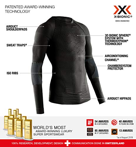 X-BIONIC Herren Energizer T-Shirt, B137 Black/Anthracite, XS von X-Bionic
