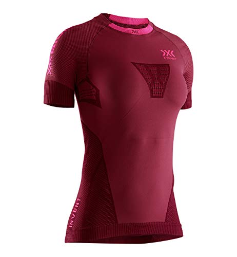X-Bionic Short Sleeve Women Invent Run Speed Shirt T, namid red/Neon flamigo, M von X-Bionic