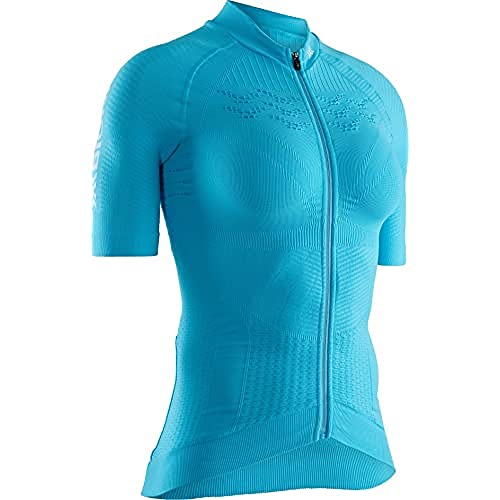 X-Bionic Damen Effektor 4.0 Bike Zip, Short Sleeve T Shirt, A031 Effektor Turquoise/Arctic White, M EU von X-Bionic