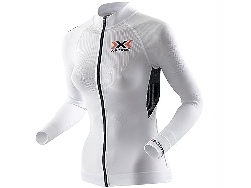 X-Bionic Erwachsene Funktionsbekleidung Biking Lady The Trick OW Shirt LG SL Full Zip, White/Black, XS von X-Bionic