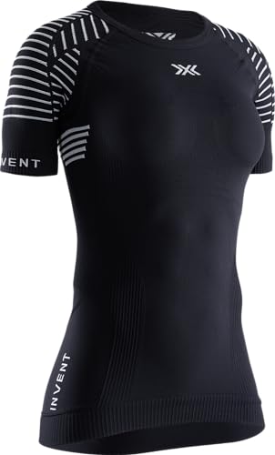 X-Bionic Damen Invent Round Neck, Short Sleeve T Shirt, Opal Black/Arctic White, S von X-Bionic