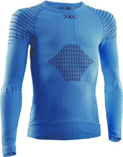 X-Bionic Kinder Invent 4.0 Shirt Round Neck Long Sleeves JUNIOR, Teal Blue/Anthracite, 8/9 von X-Bionic