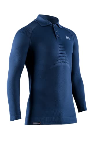 X-BIONIC Men's Invent 4.0 TRAVEL Polo Shirt Long Sleeves Men, Navy/Blue, M von X-Bionic