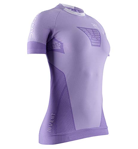 X-Bionic Short Sleeve Women Invent Run Speed Shirt T, Bright Lavender/White, L von X-Bionic