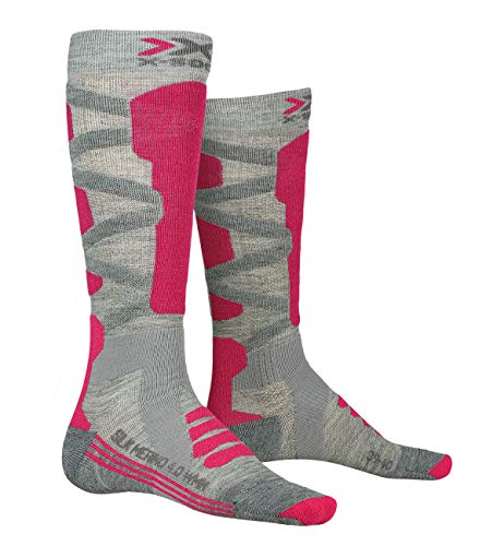 X-Socks X-Bionic Damen Ski Silk 4.0 Socken, G144 Grey Melange/Pink, 38 EU von X-Socks