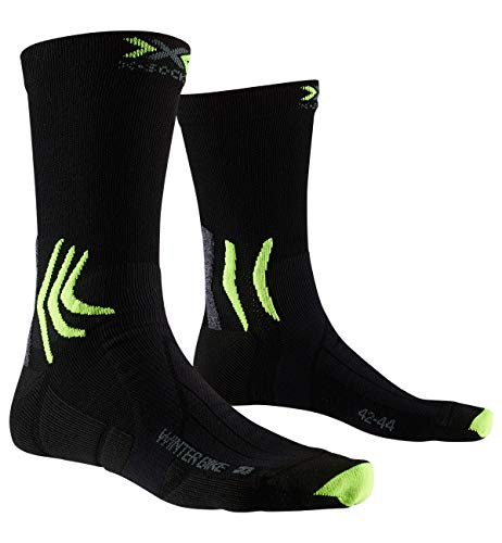 X-Bionic X-Socks X-Bionic Winter Bike Socken, B054 Black/Grey/Phyton Yellow, 35-38 von X-Bionic