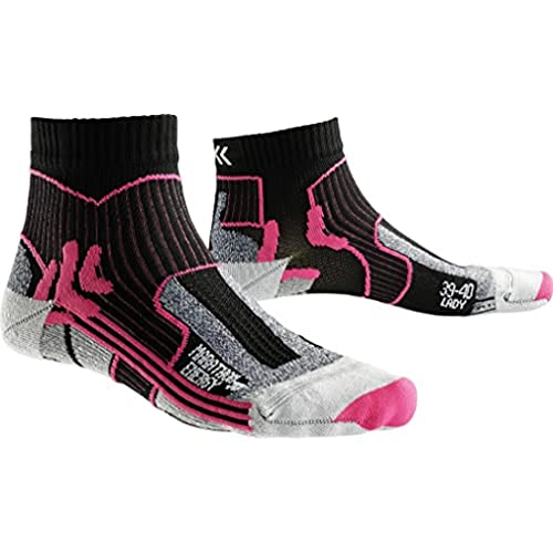 X-Socks Damen Strumpf MARATHON ENERGY LADY, Black/Fuchsia, 35/36, X100095 von X-Bionic