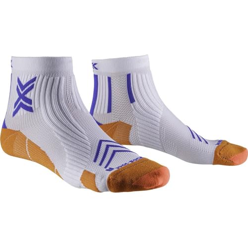 X-Socks® RUN EXPERT ANKLE, Weiß/Orange/TWYCE BLUE, 35-38 von X-Socks