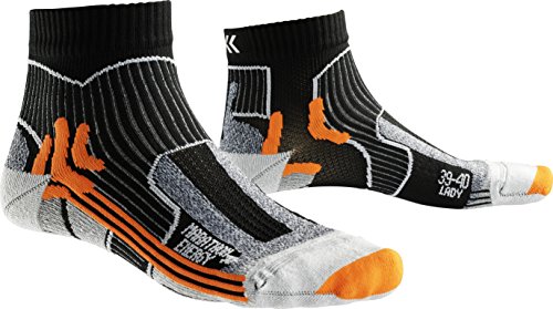 X-Socks Damen Laufstrumpf MARATHON ENERGY, Black/Orange, 39/40, X100095 von X-Socks