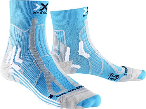 X-Socks Damen Laufstrumpf TRAIL RUN ENERGY, Turquoise/Pearl Grey, 39/40, X100108 von X-Socks