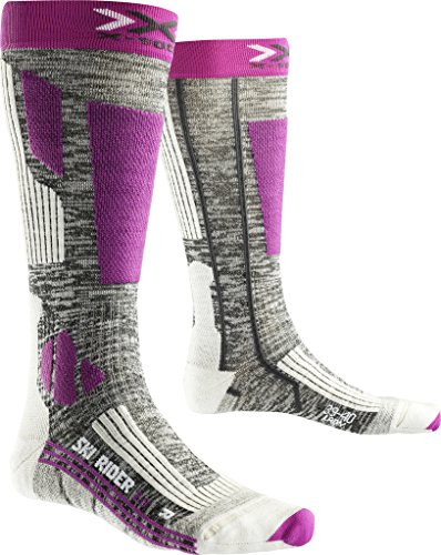 X-Socks Damen SKI RIDER 2.0 LADY Socken, Grey Melange/Violet, 41/42 von X-Socks