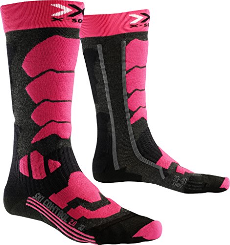 X-Socks Damen Socken SKI CONTROL 2.0 LADY, Anthracite/Fuchsia, 37/38, X100091 von X-Socks
