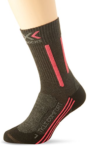X-Socks Damen Socken TREKKING LIGHT und COMFORT LADY, Anthracite Melange/Fuchsia, 41/42, X020290 von X-Socks