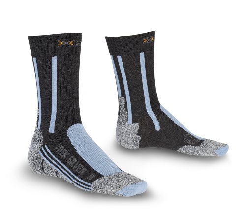 X-Socks Funktionssocken Trekking Silver Lady, Schwarz/Grau/Blau(anthracite/azure), 35/36, X020374 von X-Bionic