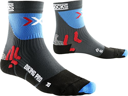 X-Socks Herren Radstrumpf BIKING PRO, Anthracite/French Blue, 35/38, X020370 von X-Socks