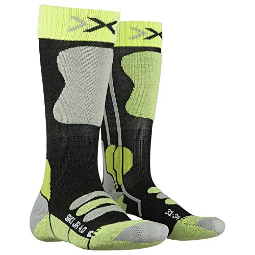 X-Socks Kinder SKI JUNIOR 4.0 Socks, Anthracite Melange/G, 27/30 von X-Bionic