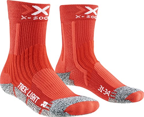 X-Socks Kinder Trekking Light JUNIOR 2.0 Socken, Rot, 31/34 von X-Socks