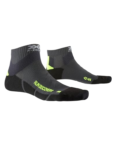 X-Socks Unisex – Adult Socken Strümpfe RUN DISCOVERY laufsocken sportsocken herren damen, charcoal/phyton yellow/black, 35/38, XS-RS18S20U von X-Socks