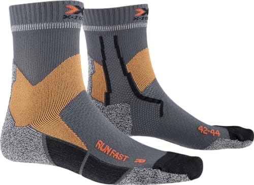 X-Socks Run Fast Socke, G005 Pearl Grey/Sunset Orange, 35-38 von X-Socks